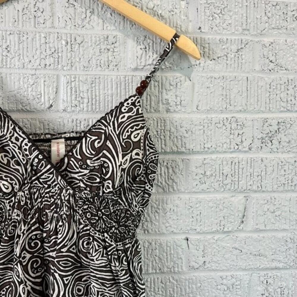 Vtg No Boundaries Paisley Slip Dress Womens Small Black White Y2K Grunge Mini - Picture 3 of 6